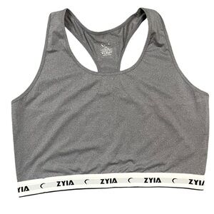 ZYIA Active Grey Comfort Racer Sports Bra